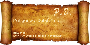 Petyerec Debóra névjegykártya